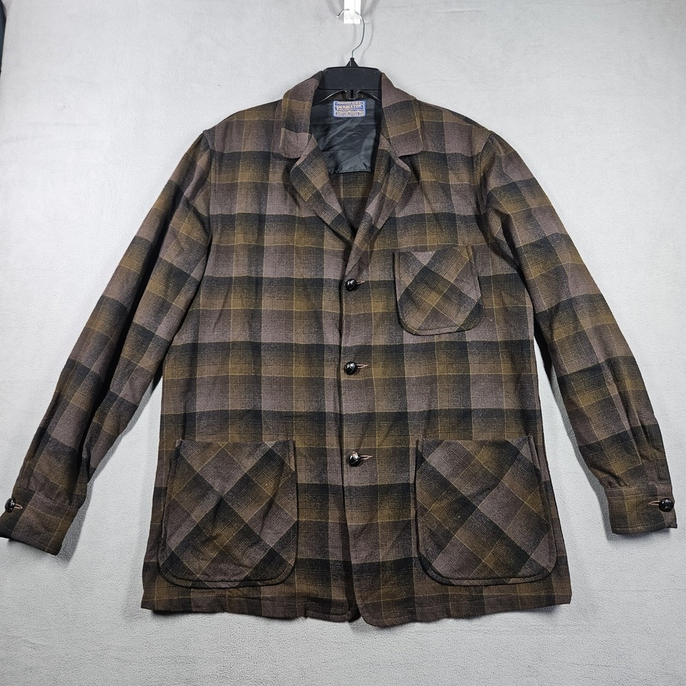 Vintage Pendleton Wool Plaid Field Hunting Jacket Mens M 50s 60s Topster Cruiser